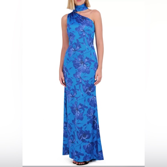 Vince Camuto Dresses & Skirts - Vince Camuto-Printed Satin Scarf-Neck Gown NWT